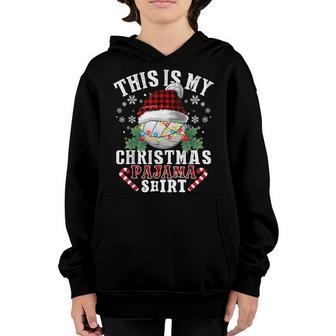 This Is My Christmas Pajama Volleyball Santa Boys Men Youth Hoodie - Thegiftio UK