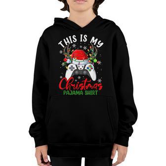 This Is My Christmas Pajama Xmas Gamer Costumes For Boys Men Youth Hoodie - Thegiftio UK