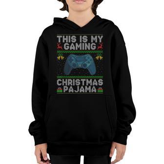 This Is My Gaming Christmas Pajama Ugly Video Game Christmas Youth Hoodie - Thegiftio UK