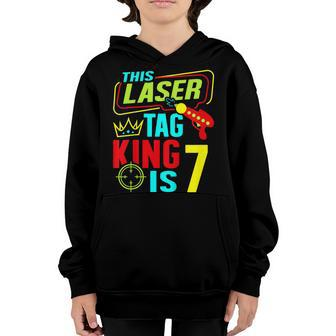 This Laser Tag King Is 7 Kids Birthday Party Lasertag Gift Youth Hoodie | Mazezy AU