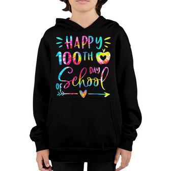 Tie Dye Happy 100Th Day Of School Teacher Student 100 Days V5 Youth Hoodie - Thegiftio UK