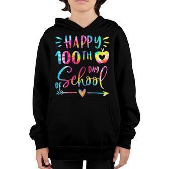 Tie Dye Happy 100Th Day Of School Teacher Student 100 Days V6 Youth Hoodie - Thegiftio UK