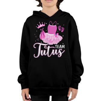 Touchdowns Or Tutus Gender Reveal Baby Shower Team Boy Girl Youth Hoodie - Thegiftio UK