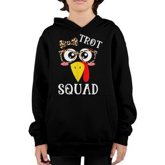 Trot Squad Thanksgiving Running Turkey Face Girls & Women Youth Hoodie - Thegiftio UK