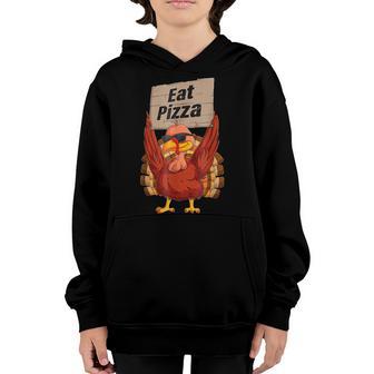 Turkey Eat Pizza Adult Vegan Kids Funny Thanksgiving Gifts V23 Youth Hoodie - Thegiftio UK
