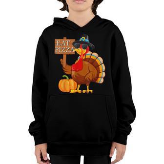 Turkey Eat Pizza Adult Vegan Kids Funny Thanksgiving Gifts V4 Youth Hoodie - Thegiftio UK