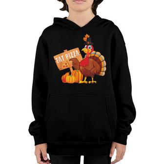 Turkey Eat Pizza Adult Vegan Kids Funny Thanksgiving Gifts V44 Youth Hoodie - Thegiftio UK