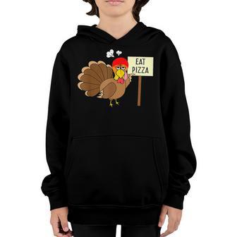 Turkey Eat Pizza Adult Vegan Kids Funny Thanksgiving Gifts V5 Youth Hoodie - Thegiftio UK