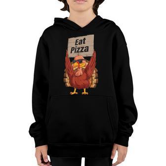 Turkey Eat Pizza Adult Vegan Kids Funny Thanksgiving Gifts V9 Youth Hoodie - Thegiftio UK