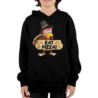 Turkey Eat Pizza Kids Adult Vegan Funny Thanksgiving Youth Hoodie - Thegiftio UK