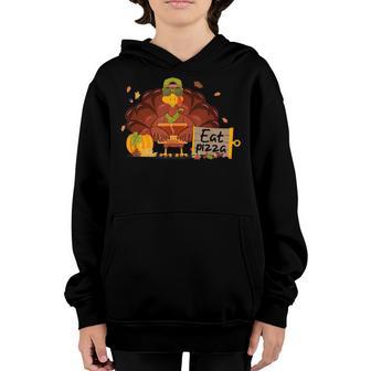 Turkey Eat Pizza Vegan Kids Funny Thanksgiving Day Women Men Youth Hoodie - Thegiftio UK
