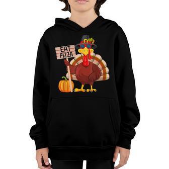 Turkey Eat Pizza Vegan Kids Funny Thanksgiving Women Men V2 Youth Hoodie - Thegiftio UK
