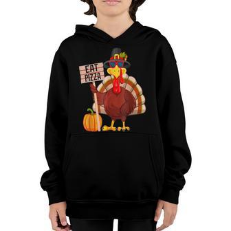 Turkey Eat Pizza Vegan Kids Funny Thanksgiving Women Men V3 Youth Hoodie - Thegiftio UK