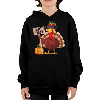Turkey Eat Pizza Vegan Kids Funny Thanksgiving Women Men Youth Hoodie - Thegiftio UK