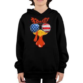 Turkey Face Thanksgiving Women Girls Flag Sunglasses Family Youth Hoodie - Thegiftio UK