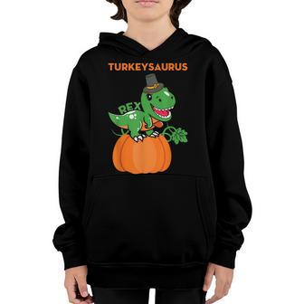 Turkey Saurus Rex Thanksgiving Dinosaur Turkey Kids Boys Youth Hoodie - Thegiftio UK