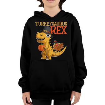Turkeysaurus Rex Dab Turkey Dino Toddler Boys Thanksgiving V11 Youth Hoodie - Thegiftio UK