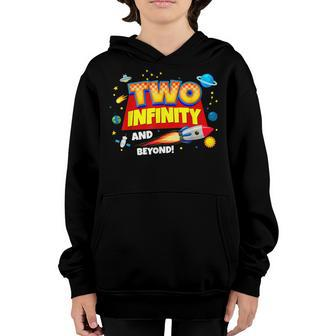 Two Infinity And Beyond 2Nd Birthday Decorations Party Boys Youth Hoodie | Mazezy