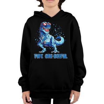 Type 1 Diabetes Awareness Ribbon T1d T Rex Dinosaur Boys Youth Hoodie - Thegiftio UK
