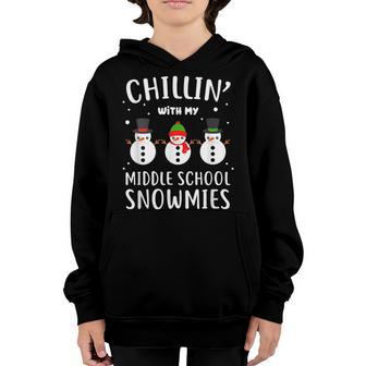 Ugly Christmas Teacher My Middle School Snowmies Youth Hoodie - Thegiftio UK