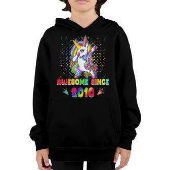Unicorn 13 Years Old Awesome Since 2010 13Th Birthday Girls Youth Hoodie - Thegiftio UK