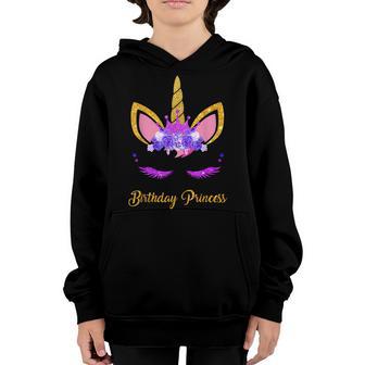 Unicorn Birthday Princess Birthday Girl Outfit Youth Hoodie - Thegiftio UK