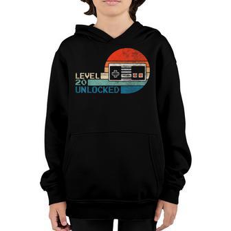 Unlocked Level 20 Birthday Boy Video Game Controller Youth Hoodie - Thegiftio UK