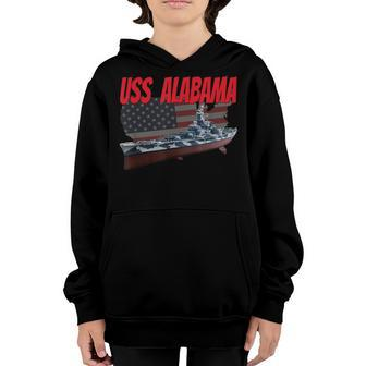 Uss Alabama Bb-60 Ww2&Cold War Veteran Battleship Boy Dad Youth Hoodie - Seseable