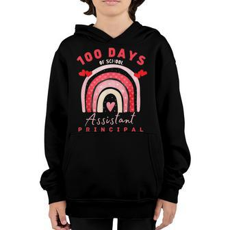 Valentine 100 Days Of School Assistant Principal Funny Job Youth Hoodie - Seseable