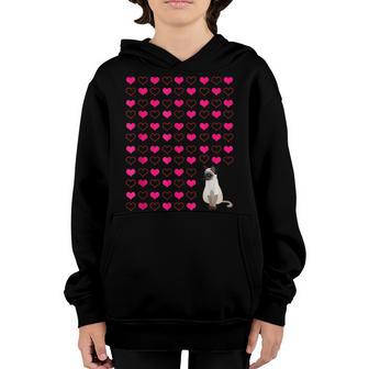 Valentine Cat Valentines Day Outfit For Women Or Girls Kitty Youth Hoodie - Thegiftio UK