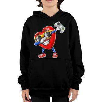 Valentines Day Dabbing Heart Boys Girls Love Dab Dance Funny Youth Hoodie - Seseable