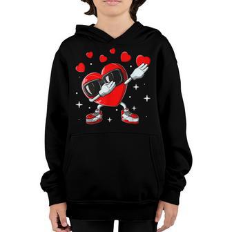 Valentines Day Dabbing Heart Funny Boys Girls Kids V2 Youth Hoodie - Thegiftio UK