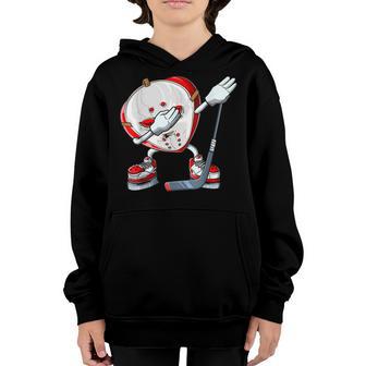 Valentines Day Dabbing Heart Hockey Stick Puck Boys Kids Youth Hoodie - Thegiftio UK