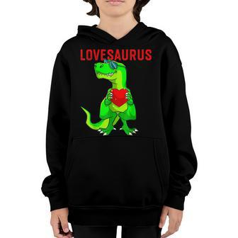 Valentines Day Dinosaur T Rex Boys Valentines Boys Kids Youth Hoodie - Seseable