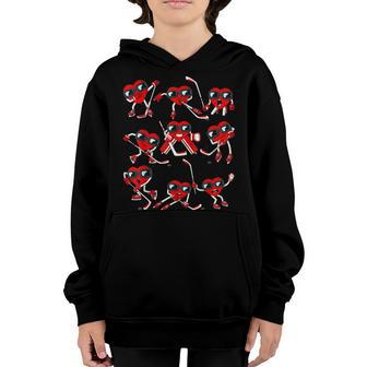 Valentines Day Heart Ice Hockey Player Funny Boys Kids Youth Hoodie - Thegiftio UK