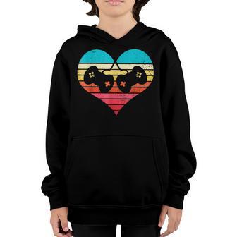 Valentines Day Video Gamer Controller Vintage Youth Hoodie - Thegiftio UK