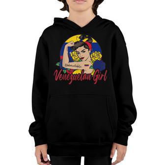 Venezuelan Girl Venezuela Mujer Venezolana Flag Youth Hoodie - Thegiftio UK