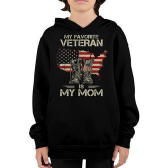 Veterans Day My Favorite Veteran Is My Mom For Kids Youth Hoodie - Thegiftio UK