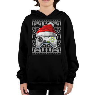 Video Game Controller Christmas Funny Gamer Boys Pajama Xmas Youth Hoodie - Thegiftio UK