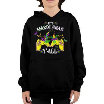 Video Game Controller Gamer E Sports Mardi Gras Yall Boys Youth Hoodie - Seseable