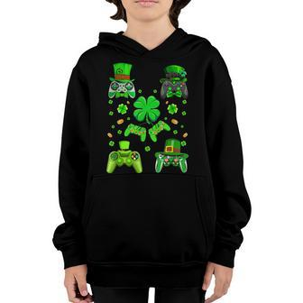 Video Game Controllers St Patricks Day Funny Video Gamer V2 Youth Hoodie - Seseable