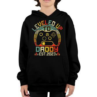 Video Game Level Up To Daddy 2023 New Dad Fathers Day Youth Hoodie - Thegiftio UK