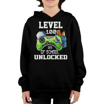 Video Gamer Student 100Th Day Teacher 100 Days Of School V4 Youth Hoodie - Thegiftio UK