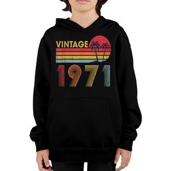 Vintage 1971 52 Years Old Boys And Girls 52Nd Birthday Youth Hoodie - Thegiftio UK