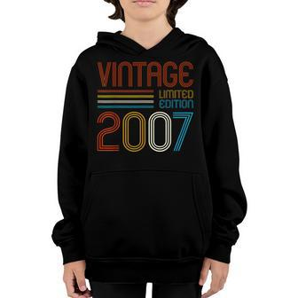 Vintage 2007 Birthday 16 Years Old Boy Girl 16Th Birthday Youth Hoodie | Mazezy