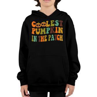 Vintage Halloween Coolest Pumpkin In The Patch Boys Girl Kid Youth Hoodie - Thegiftio UK