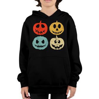 Vintage Halloween Pumpkin Women Men Kids Funny Retro V2 Youth Hoodie - Thegiftio UK