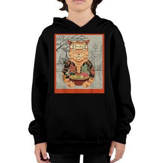 Vintage Kawaii Cat Anime Japanese Gift Girls Boys Nager V3 Youth Hoodie - Thegiftio UK