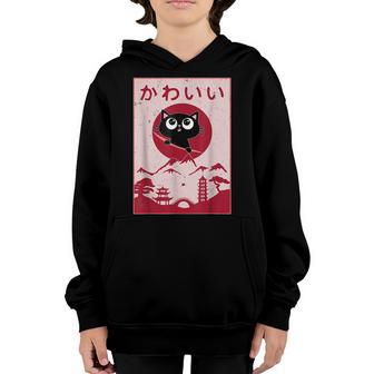 Vintage Kawaii Cat Anime Japanese Gift Girls Boys Nager V8 Youth Hoodie - Thegiftio UK