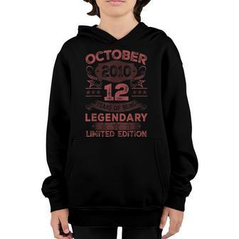 Vintage October 2010 12Th Birthday Gifts 12 Years Old Boy Youth Hoodie - Thegiftio UK